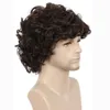 Cosplay Wigs Gres Hommes Court Ondulé Brun Perruque Halloween Cosplay Costume Synthétique Cheveux Perruques Haute Température Fiber Fabriqué À La Machine 231109