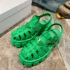 Kobiety piankowe gumowe sandały sandały trójkąt metalowe kapcie platforma dama platforma okrągłe palce retro mokasyny mody plażowe butów 2023
