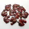 Naszyjniki wiszące modne czerwone jaspers wisiorki z kamienia naturalnego do tworzenia biżuterii akcesoria zwierząt 6PC dobra jakość hurtowa