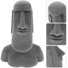 Gartendekorationen, Autodekoration, Steinstatue, Desktop, winzige Moai-Statuen, niedliches Modellzubehör, Figur, Cartoon-Figuren