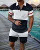 Männer Trainingsanzüge Mode Männer Set Streetwear 3D Druck Kurzarm Polo Shirt Shorts Anzug Sommer Casual Sportswear Kleidung Für