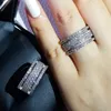 Romantyczna Lady Lab Diamond Ring 925 Srebrny zaręczyny Pierścienie weselne dla kobiet Bridal Promise Party Prezent biżuterii