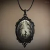 Pendant Necklaces Gothic 3D Crow Forest Charm Necklace Mysterious Witch Jewelry Gift Accessories Rope Chain Art Choke