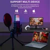 Microfones USB Microphone RGB Microfone Condensador Wire Gaming Mic för podcastinspelning Studio Streaming Laptop Desktop PC 231109