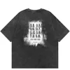 Herren TShirts Streetwear Hiphop Oversized T-Shirt mit blau schattierten Buchstaben Vintage Wash schwarz Harajuku Baumwolle 230410