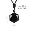 Pendant Necklaces Handmade Rope Chain Black Obsidian Natural Stone For Women Sweater Necklace Amulets And Talismans Men Jewelry