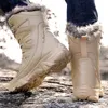 Stivali invernali impermeabili da uomo Stivali peluche super caldi Stivali da neve Uomo Sneakers Stivaletti Outdoor Desert Combat Army Boots Botas Hombre 231109