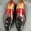 Lüks karışık renkli patent deri erkekler resmi ayakkabılar tasarımcılar elbise ayakkabı loafer ayak parmağı rhinestone moda püskül düğün parti ayakkabı ofis ayakkabıları eu48 kutu no494