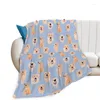 Blankets Golden Retrievers On Blue Throw Soft Velvet Blanket Travel Bedding Home Decor Fleece