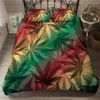 Set di biancheria da letto Tessili per la casa in poliestere morbido 2/3 pezzi Set Copripiumino con foglie tropicali Decorazioni per la camera con federa Letto grande