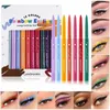 Ögonskugga/foderkombination färgade eyeliner pennor 12 färger eyeliner penna set högt pigment långvarigt ögon kosmetiska färgade ögonlockpennor för kvinnor 231109