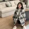 Abrigo Moda Bebé Niña Chaqueta de lana a cuadros Largo Invierno Primavera Otoño Niño Tweed Boutique outwear Ropa de lana 27Y 231109