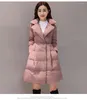 Trench da donna Giacca in cotone con poncho a vita sottile di media lunghezza da donna Piumino invernale in maggese Parka con fiocco alla moda Capispalla