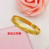 Bangle 8MM 6Pcs/Lot Dubai Gold Bangles for Women Men 24k Color Ethiopian Bracelets African Jewelry Saudi Arabic Wedding Bride Gift 230519