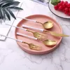 Utensílios de jantar conjuntos de talheres brancos de ouro branco