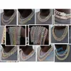 Passera diamanttestare Hip Hop 7mm VVS 925 Silver Moissanite Pendant Halsband Tennis Cuban Link Chain