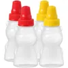 Set Stoviglie Confezione Da 4 Pezzi Bottiglie Per Salsa Orso Bottiglie In Plastica Per Liquidi Contenitore Piccolo Per Condimenti Per Insalata Go