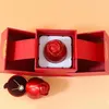 Jewelry Pouches Romantic Necklace Gift Box Rose-shaped With Double Doors Valentine's Day Present Organizer