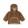Пуховик в наличии! Детская зимняя стеганая куртка KS с капюшоном и толстым капюшоном из овечьей шерсти для мальчиков и девочек 2023 года