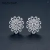 Dangle Oorbellen Mecresh Europese Bloem CZ Grote Stud Voor Vrouwen Clear Kleur Bridral Piercing 2023 Bruiloft Sieraden MEH1218