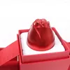 ジュエリーポーチロマンチックなネックレスギフトボックスダブルドアバレンタインデーのプレゼントの形をしたローズ型現在のオーガナイザー