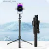 Selfie Monopods Portable Wireless Selfie Stick stativet Foldbar monopod med LED -ljus för smartphones Balans Steay Travel Essentials Q231110