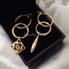 Loewees Designer Boucle d'oreille Original Qualité Lourde Industrie Laiton Carré 3D Sculpté Mooncake Goujons D'oreille Pendentif Boucle D'oreille Boucles D'oreilles 1