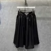 2023 New designer womens t shirt high-end Shirt Triangle A-line Large Swing Umbrella Skirt Spring/Summer 2023 Versatile Celebrity Mid Length Half-length Dress Trend