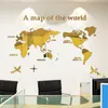 Wall Stickers World Map Wall 3D Acrylic Wall Sticker 3D Mirror Sticker Bedroom Office Background Wall Decoration Sticker 230410