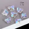 Lustre de cristal 10 peças cor ab mini contas de borboleta arte de vidro prisma facetado peças diy acessórios de decoração de casamento para casa