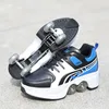 Sneakers Vervorming Parkour schoenen 4 wielen Rondes van hardloopschoenen voor volwassenen Kinderen Unisex Invisible Pulle Roller Skates Shoes Sneakers 230410