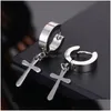 Lampadario pendente ipoallergenico in acciaio inossidabile croce stella orecchini uomini punk falso piercing clip sul cerchio per le donne moda Dhgarden Dh7Fc