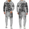 Men and Women 3D Printed Tiger Casual Clothing Wolf Fashion Sweatshirt Hoodies and Trousers Exercise Suit 005