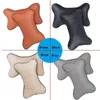Seat Cushions 2Pcs Car Neck Pillows Both Side PU Leather Ventilation Pack Headrest For Head Pain Relief Filled Fiber Universal Pillow