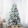 Christmas Decorations Artificial Tree PVC Easy Assembly DIY Deorations Holiday Flocked Xmas NOWith Light with Metal Stand 231110