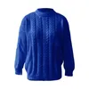 Maglioni da donna autunno e inverno girocollo ampio manica lunga pullover in maglia solida maglione colla uomo giovane oliva