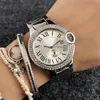 Modevarumärke Kvinnor Girl Crystal Roman siffror Dial Steel Band Quartz Wrist Watch CA051804