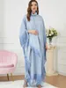 Ethnic Clothing Abaya Muslim Women Tassel Batwing Sleeve Dress Turtleneck Casual Loose Oversized Irregular Hem Robe Moroccan Caftan Ramadan