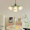 Lustres moderne LED créatif orchidée plafond Style français salon salle à manger suspension lampe décor à la maison luminaires suspendus