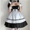 Fantasia tema vestido preto e branco vestido de avental japonês anime fofo lolita empregada figurina menina garçonete vestido de empreendimento francês vestido de cosplay 230410