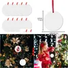 Decorazioni natalizie Ornamenti per sublimazione Spazi vuoti Ornamenti in ceramica Bk Prodotti per decorazioni per alberi di Natale che supportano la consegna a goccia Dhanw