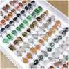 Solitaire Bague En Gros 50 Pcs / Lot Charme Naturel Gem Pierre Anneaux Bijoux De Fête Bande De Mode Beautif Style Mixte Rose Cadeau Ac Dhgarden Dhuyz