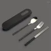 Dinnerware Sets Chopsticks Spoon Set Household Products Comfortable Feel Portable Easy To Clean Kitchen Bar Supplies Stainless Steel Cutlery