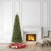 Juldekorationer 7 ft Prelit Brinkley Pencil Pine Artificial Tree Clear LED -lampor vid semestertid 231110