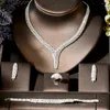 Collana Orecchini Set HIBRIDE Trendy Super Long africano per le donne CZ gioielli geometrici 2023 Brincos femminile N-1844