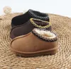 Kinderen Peuter Tasman Slippers Uggies gevlochten Tazz sandalen Babyschoenen Kastanjebont Slippers Schapenvacht Shearling Klassieke Ultra Mini Boot Winter Muiltjes Australië schoenen b300