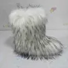 Stivali invernali da donna Stivali fuzzy da donna Stivali in pelliccia sintetica da donna Scarpe calde pelose Stivali da neve in pelliccia soffice Fodera in peluche Appartamenti Calzature da esterno