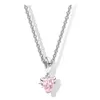 Ketting Zilver Roze Zoete Hoge Ketting Dag Box Charms Ketting Designer voor dames