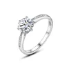 Moissanit Diamond Ring S925 Sterling Silber Sechs Klaue Moissanit Ring Hochzeitsfeier Braut Ring Europäische und amerikanische heiße Mode Frauen Ring Valentinstag Geschenk SPC