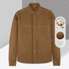 Men's Jackets Autumn And Winter Women's Polo Pocket Button Solid Color Single Breasted Cardigan Long Sleeve Coat Casual Office Lady Tops